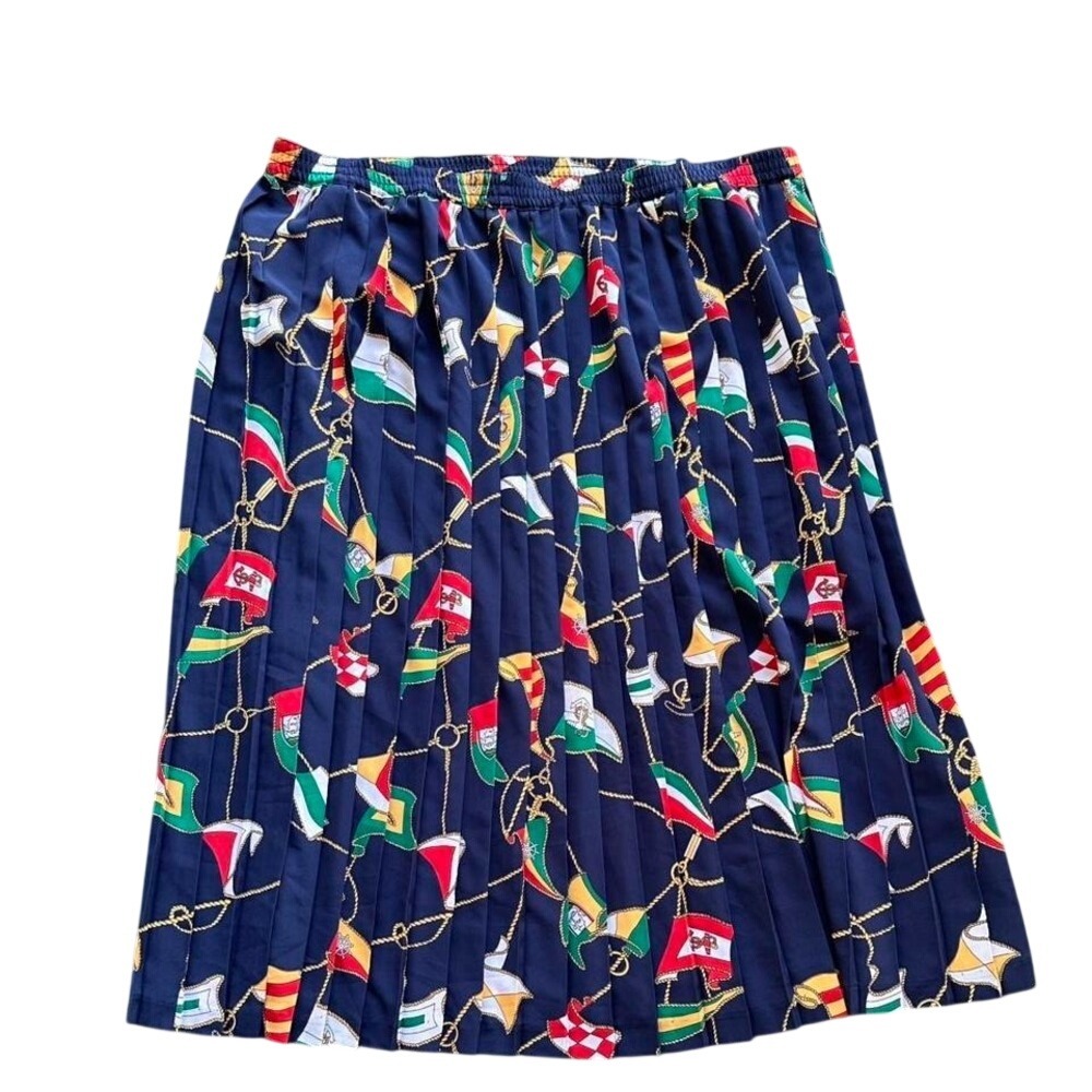 Alfred Dunner nautical‎ skirt with flags and ropes. Size: 20